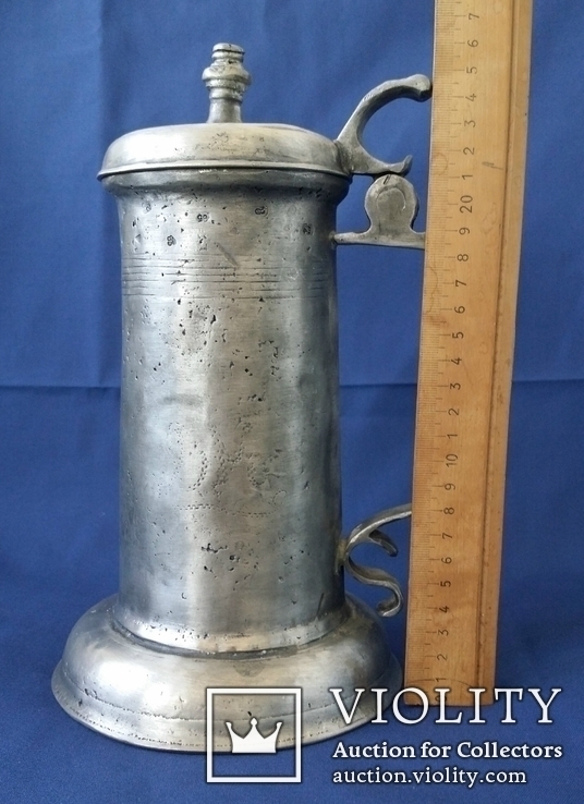 Антикварная пивная кружка 1771 года 26 см, фото №8