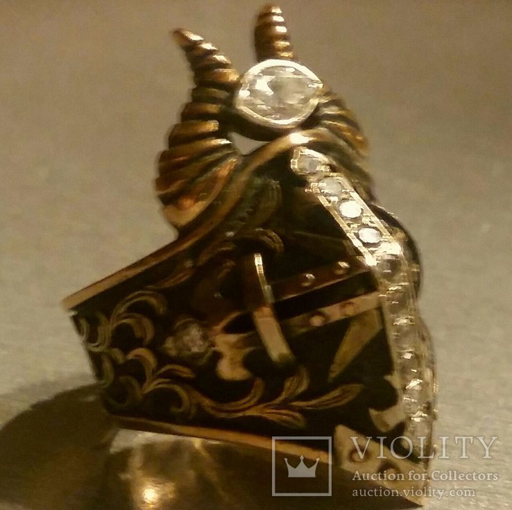 Мужской золотой перстень с бриллиантами, фото №2