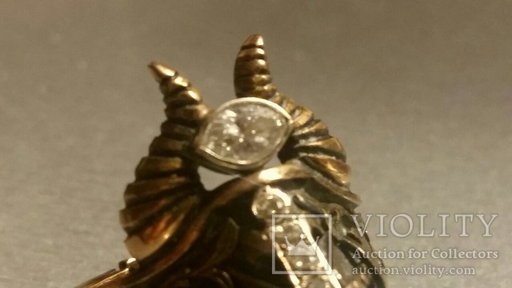 Мужской золотой перстень с бриллиантами, фото №6