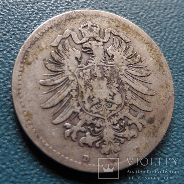 1 марка 1875 D Германия  серебро  (1.1.17)~, фото №4