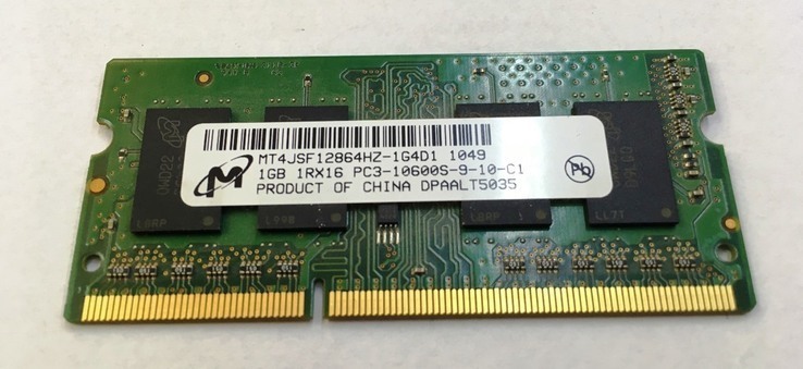 2 Модуля памяти DDR3-1333 (Samsung+Micron) 1ГБ и 2ГБ, фото №3