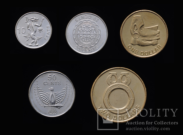 10-20-50-1-2 Набор 5 Монет 2012, Соломоновы Острова