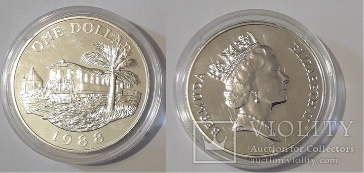 Bermuda Бермуды - 1 Dollar 1988 UNC серебро JavirNV