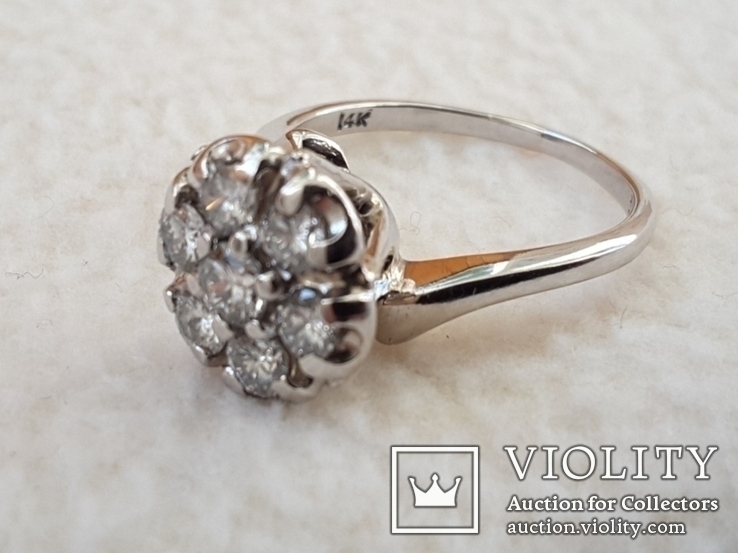 Кольцо с бриллиантами. Золото 14 карат. (бриллиант, перстень, дiамант, diamond), фото №2