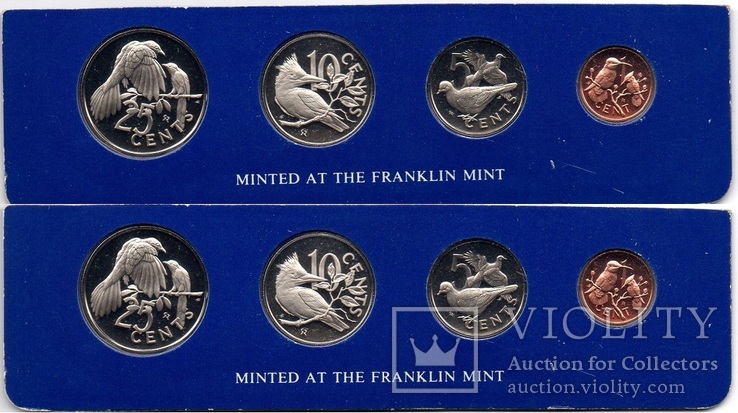 British Virgin islands Виргинские острова - 4 монеты 1 5 10 25 Cents 1975 Proof JavirNV