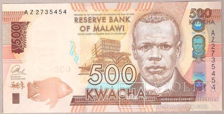 Малави 500 квача 2014 г. UNC, фото №2