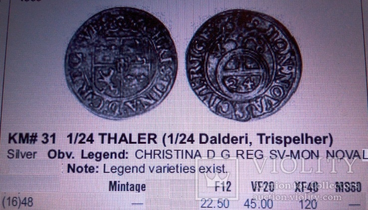 1 1/2 гроша (драйпьолкер) 1648 року Лівонія -КИЦЯ. Прибалтійська Швеція Христина, фото №4