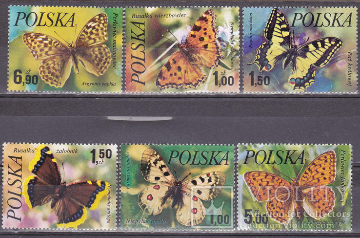 Польша бабочки  MNH