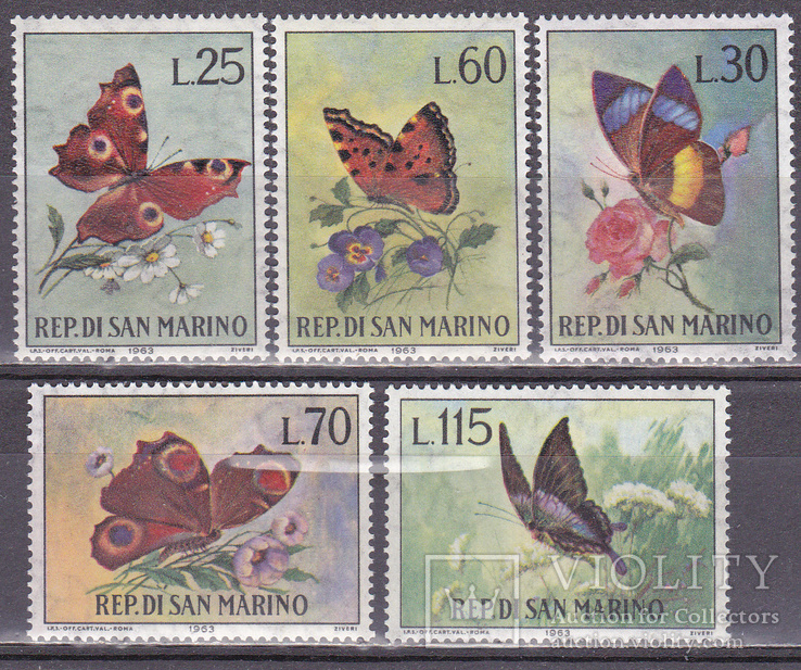 Сан-Марино бабочки MNH