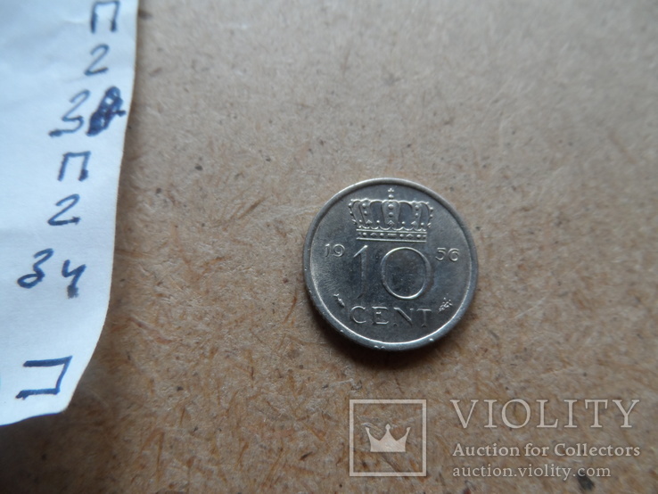 10 центов 1956 Нидерланды    (П.2.34)~, фото №4