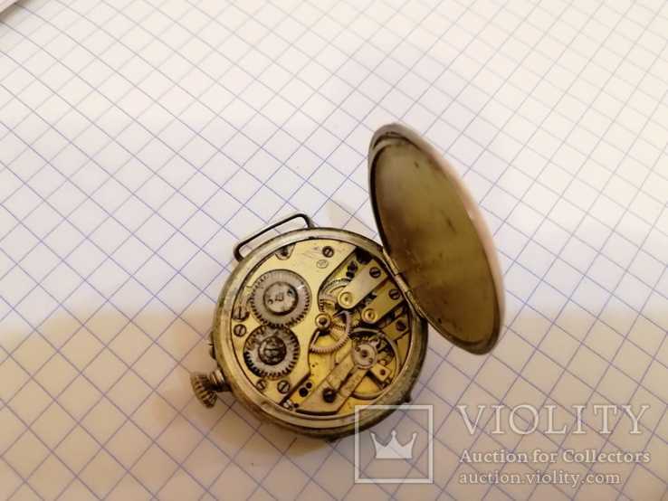 Серебряные часы Cyma Швейцария. Двойная крышка. Ключик. Клейма, фото №11