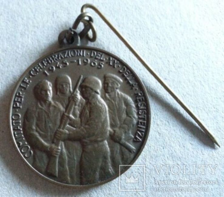 Медаль Medaglia Militare Comitato per Le Celebrazioni del XX della Resistenza 1945-1965, фото №2