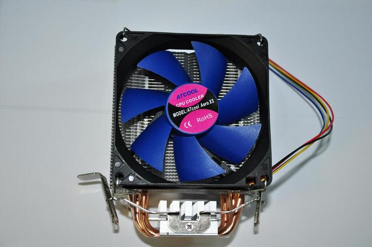 Вентилятор, кулер CPU ATcool Aero X3 ball bearing (3 медных трубки) 92мм, фото №3