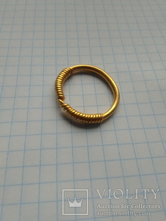 Золотое височное витое кольцо  Черняховской Культуры, фото №6