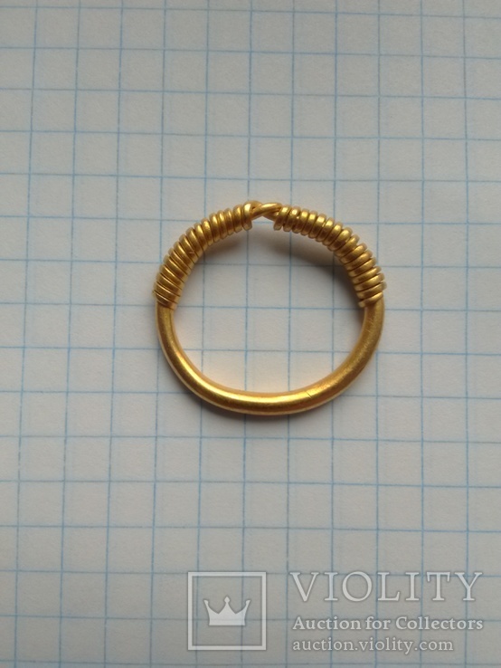 Золотое височное витое кольцо  Черняховской Культуры, фото №7
