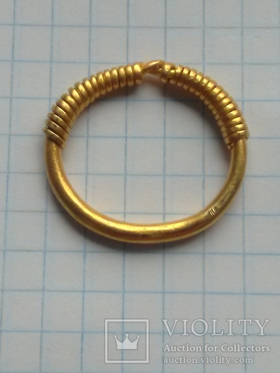 Золотое височное витое кольцо  Черняховской Культуры, фото №8