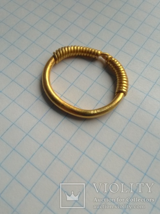 Золотое височное витое кольцо  Черняховской Культуры, фото №11