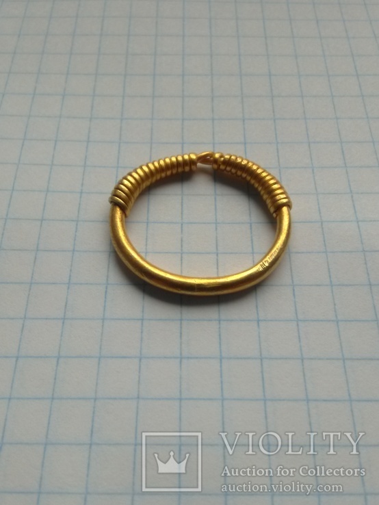 Золотое височное витое кольцо  Черняховской Культуры, фото №12