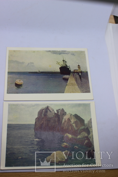 Поштова листівка Біля маяка 1957 року та Скелі в штиль 1957 рік, фото №2