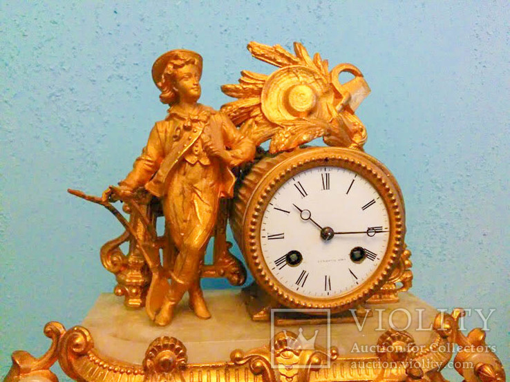 Каминные часы + два канделябра 19 век, фото №5