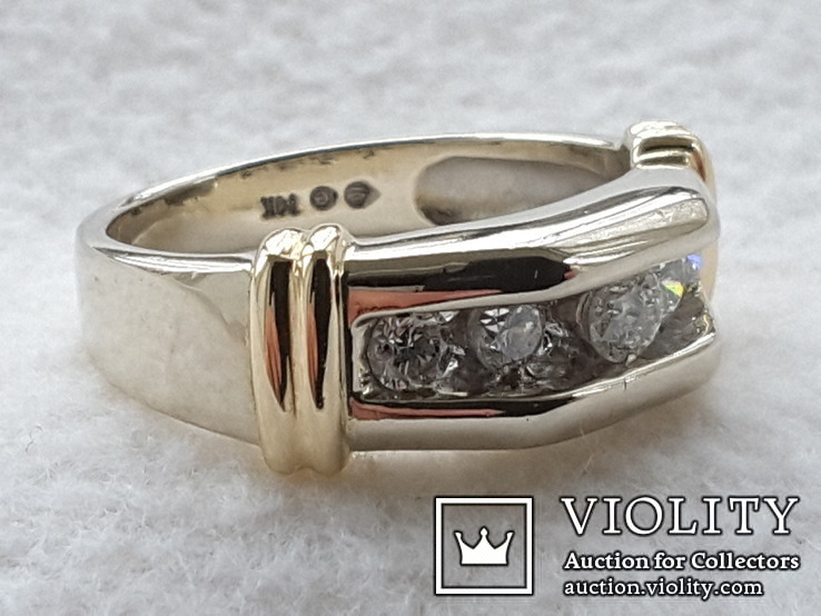 Перстень с бриллиантами. Золото 14 карат. (Кольцо, бриллиант, дiамант, diamond), фото №5