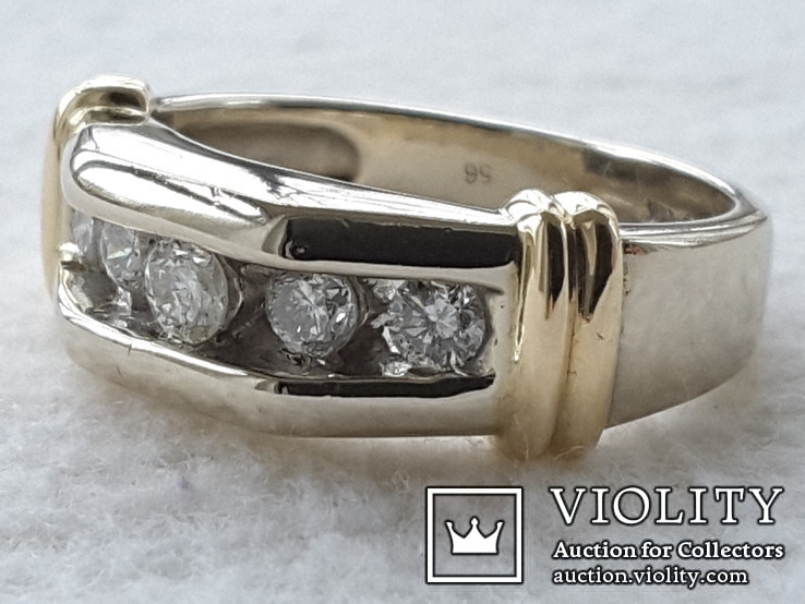 Перстень с бриллиантами. Золото 14 карат. (Кольцо, бриллиант, дiамант, diamond), фото №9
