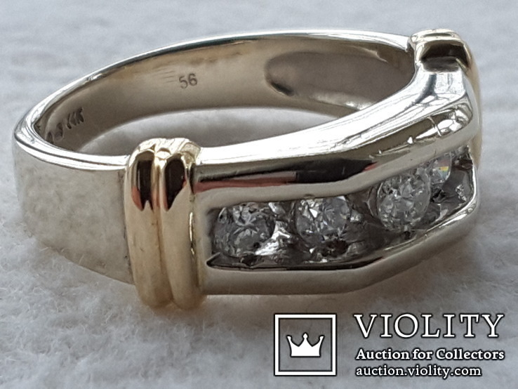 Перстень с бриллиантами. Золото 14 карат. (Кольцо, бриллиант, дiамант, diamond), фото №10