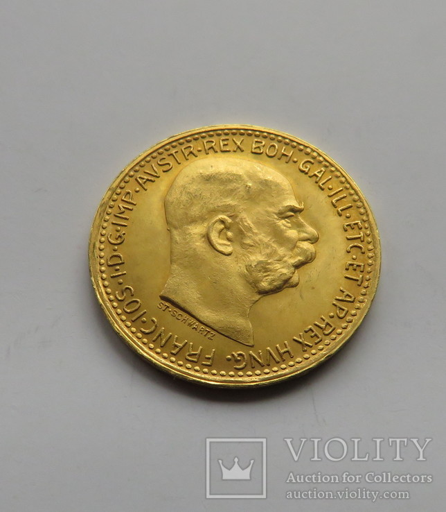 10 корон 1912 год Австрия золото 3,38 грамм 900`