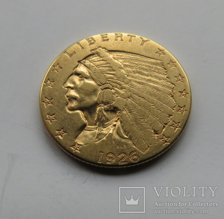 2,5 $ 1926 год США золото 4,17 грамм 900`