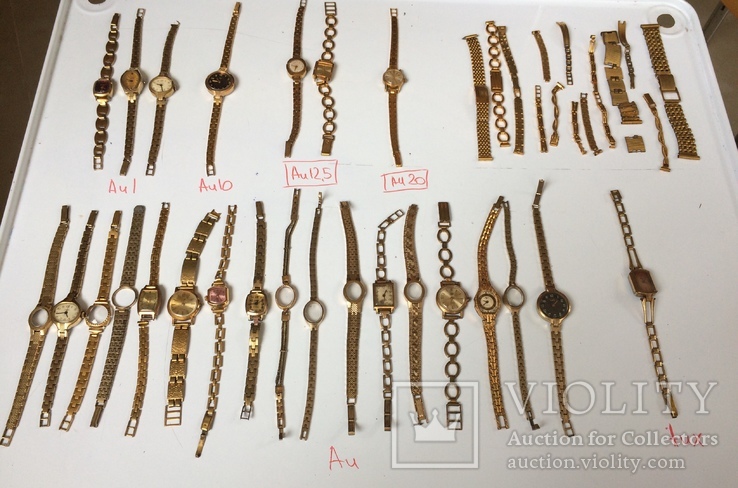 Часы женские , браслеты Аu в позолоте, фото №10