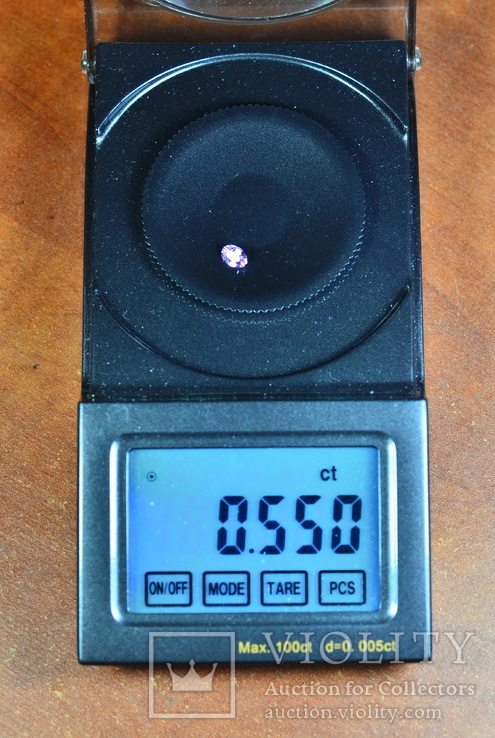 Сиренево-розовый природный сапфир 5.7х4мм., фото №6