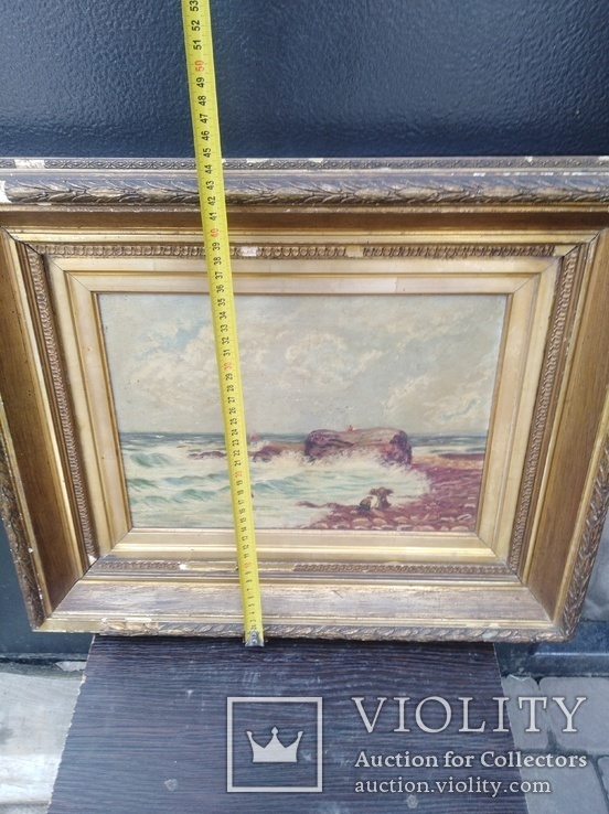 Картина Морской пейзаж.старая Англия.холст.масло.позолота, фото №6