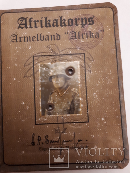 Документ немецкого солдата Африканский корпус, фото №6
