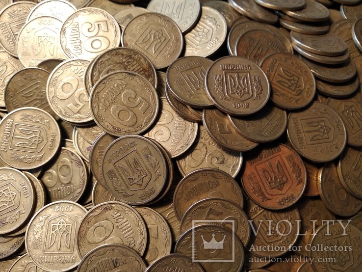 50 копеек 1992,94,95 г Украина, мелочь, монеты 1970 штук