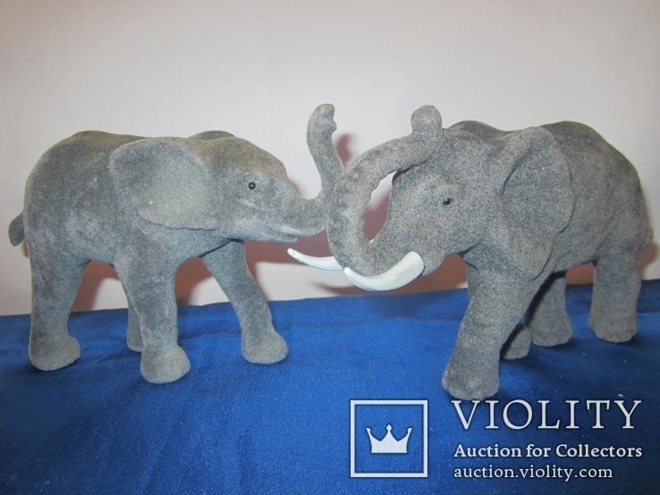 Слон и слониха флокировка игрушки СССР