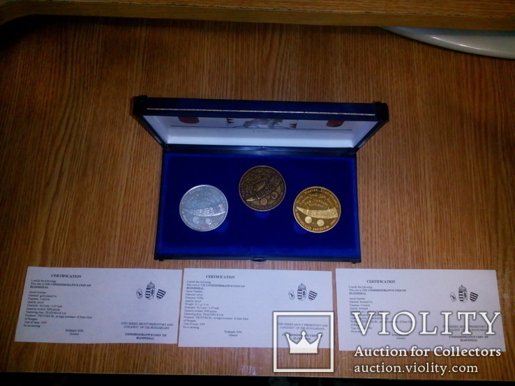 Полный Комплект монет (Золото+Бронза+Серебро) 1996 + сертификаты Венгрия, фото №4