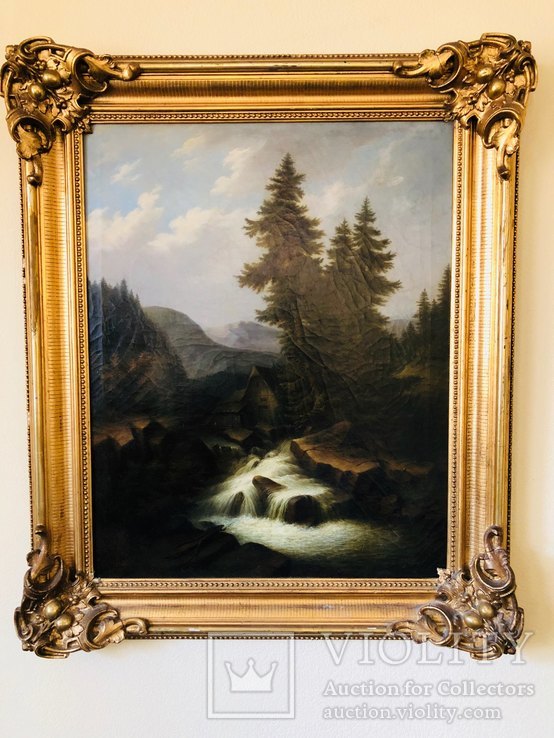 Картина “Горная река” худ. Кoken Edmund 1814-1872 г, фото №2