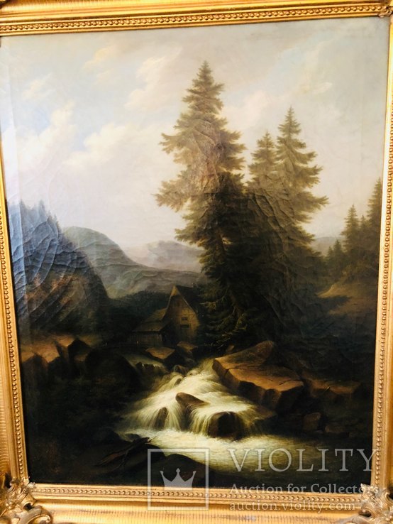 Картина “Горная река” худ. Кoken Edmund 1814-1872 г, фото №5
