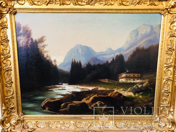 Картина “Домик в горах” худ.Wolfinger.M, фото №3