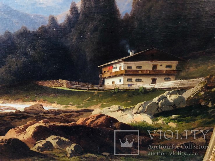 Картина “Домик в горах” худ.Wolfinger.M, фото №5