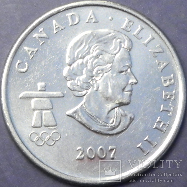 25 центів Канада 2007 Ванкувер 2010 - Біатлон, фото №3