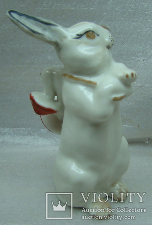 Старая статуэтка статуэтка кролик с грибами, фото №6