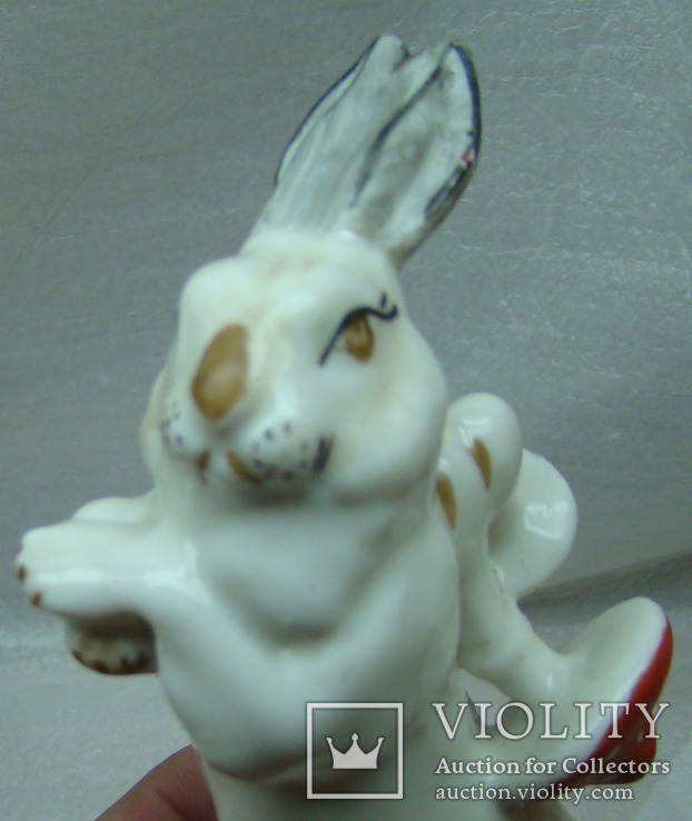 Старая статуэтка статуэтка кролик с грибами, фото №9