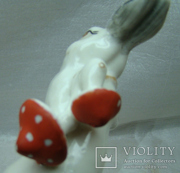 Старая статуэтка статуэтка кролик с грибами, фото №11