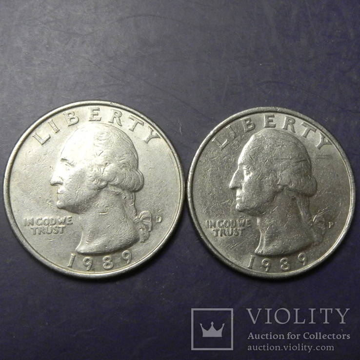 25 центів США 1989 (два різновиди), фото №2