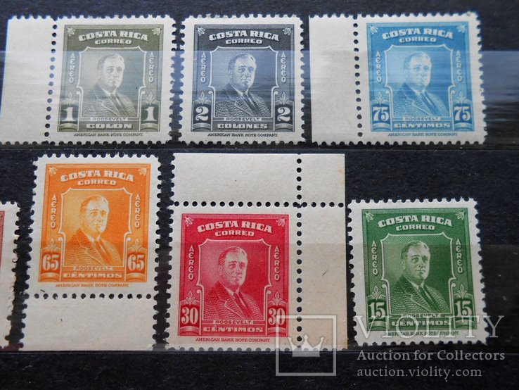 1947 г. Коста Рика. Рузвельт. (**) 8 марок, фото №4