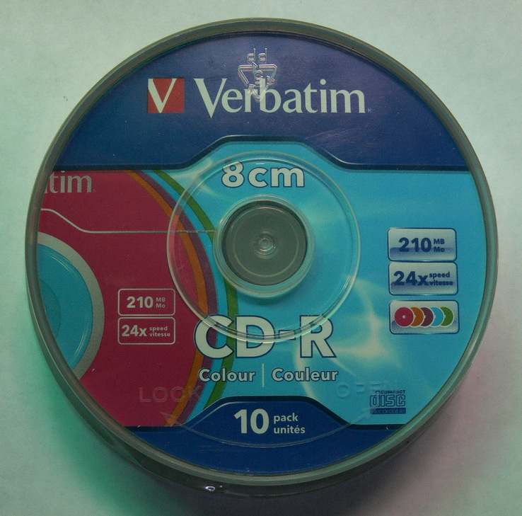 Диски VERBATIM CD-R 210Mb. Cake box