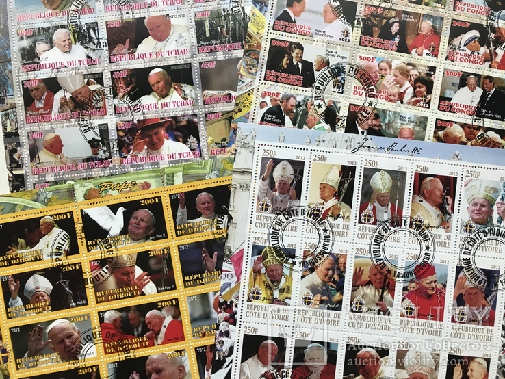 Блоки марок папа римский . 12 блоков