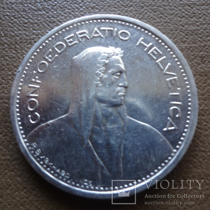5 франков 1954 Швейцария   серебро (Я.3.1)~, фото №2
