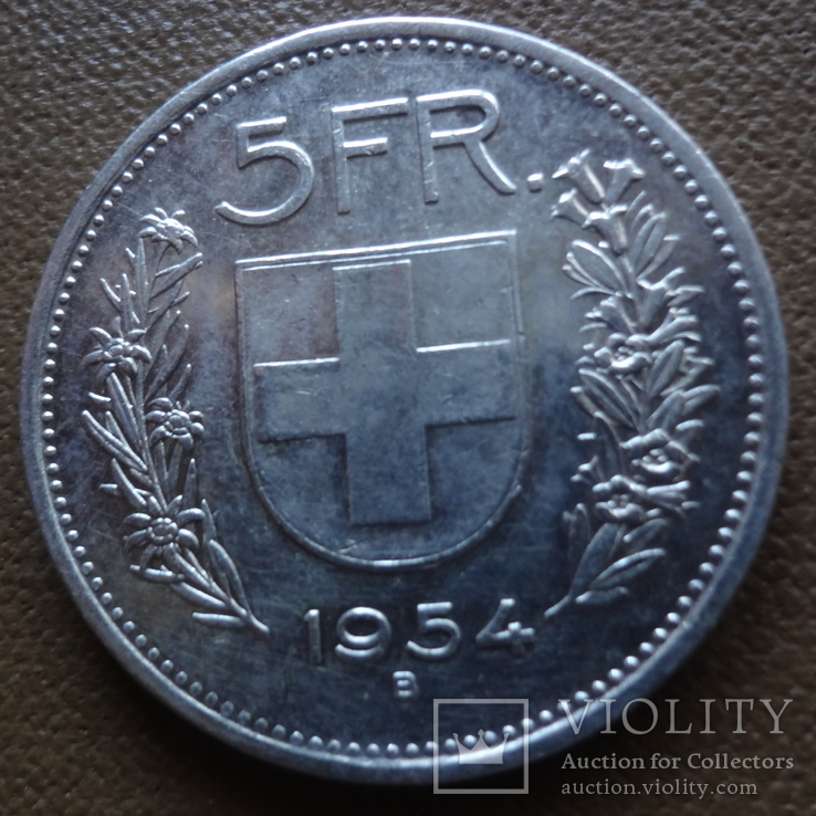 5 франков 1954 Швейцария   серебро (Я.3.1)~, фото №4